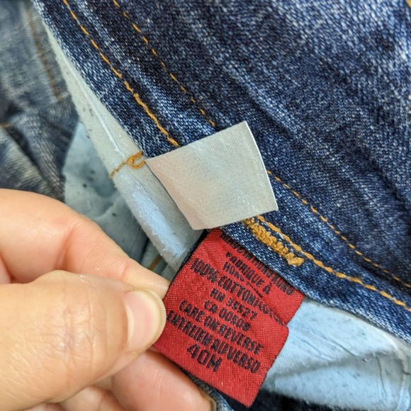 Marithe Francois Girbaud Blue Relaxed Jeans with Reflective Strips - Picture 7 of 16